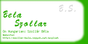bela szollar business card