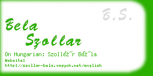 bela szollar business card